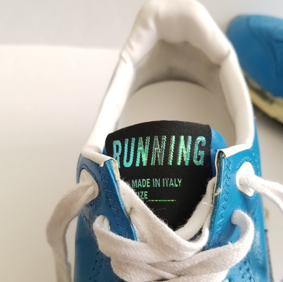 Golden Goose Running Blue Azure Lace Up Leather Sneakers Size 39 - Picture 8 of 13